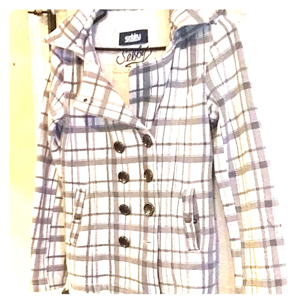 White & Grey, size 10-12 girls. Sebby jacket